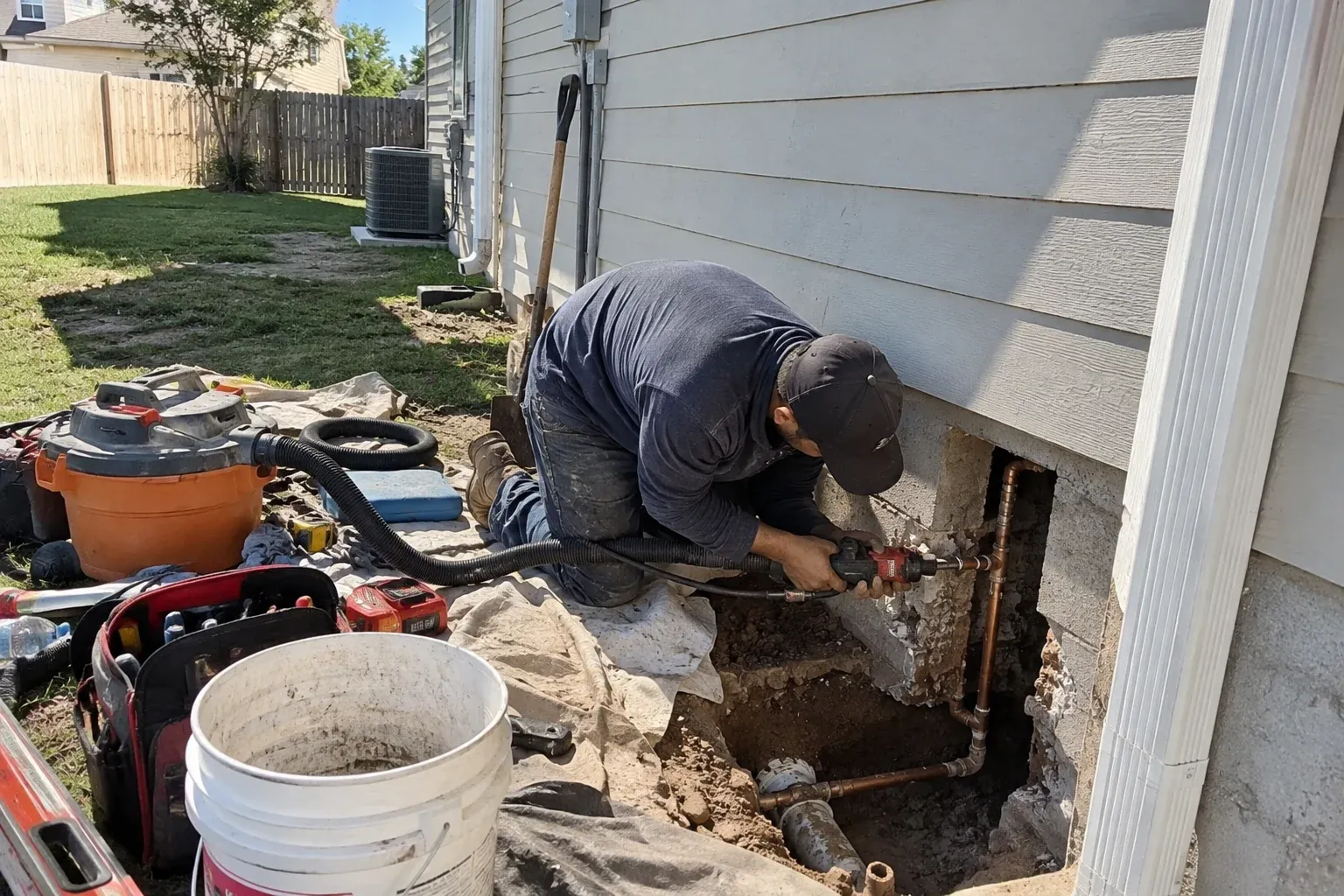 targeted plumbing repair with minimal concrete disruption